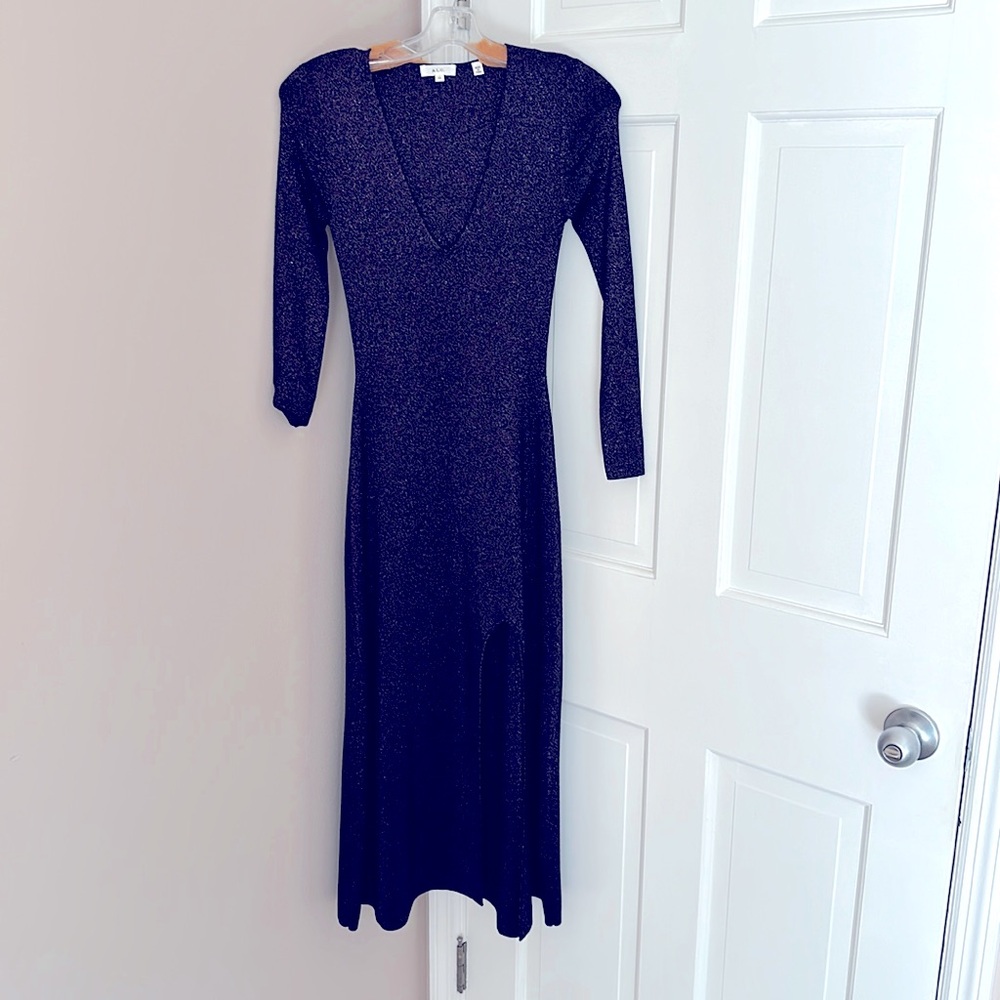 ALC Perfect Holiday Dress! knit purple sparkle dress size XS